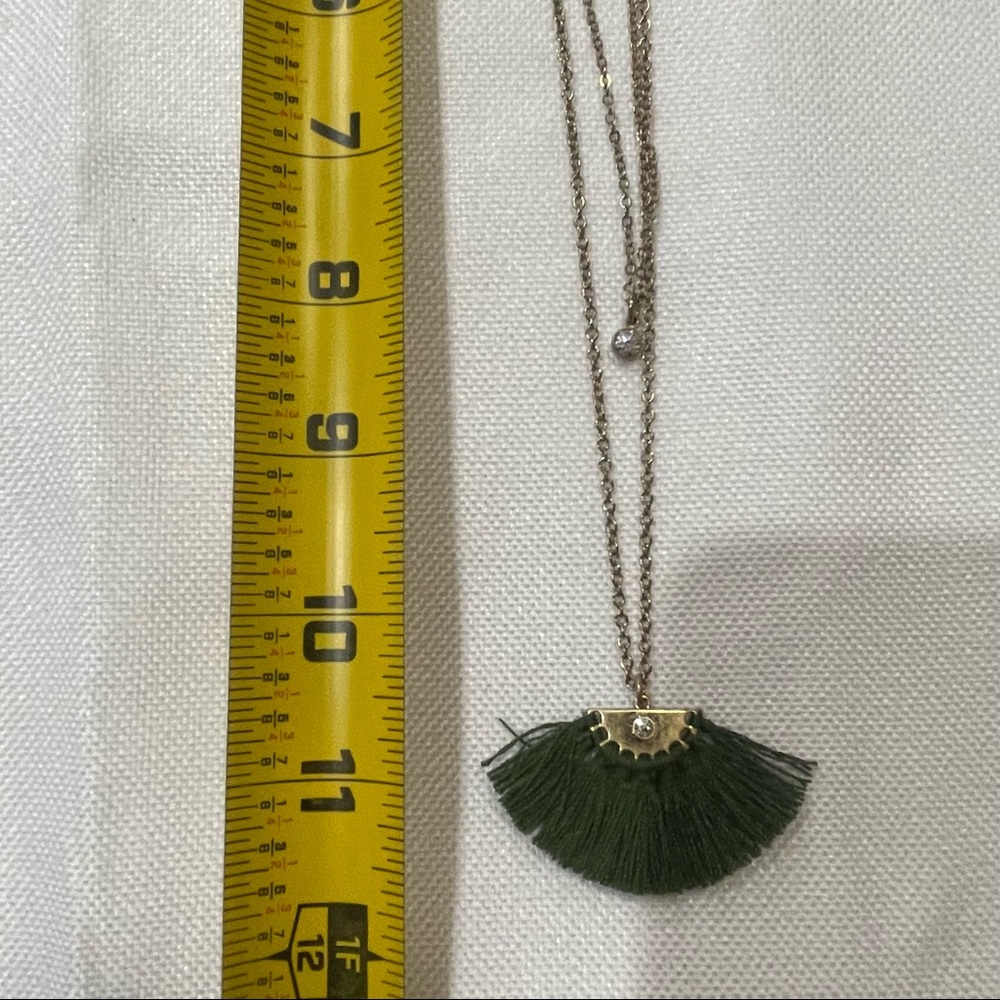 New Premier Design Olive flare Green Tassel‎ Necklace - Picture 6 of 7